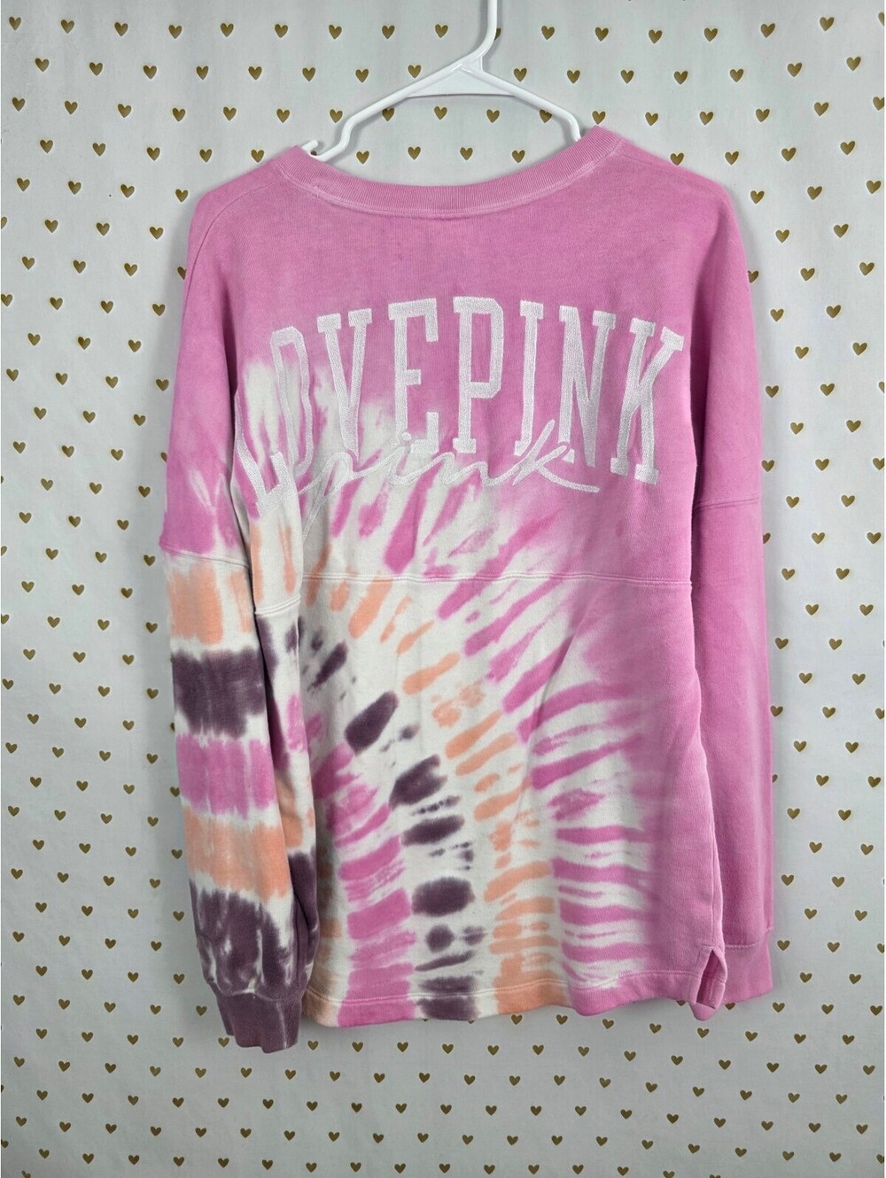 Victorias Secret Pink Love Tye Dye Oversized Sweater shirt Medium